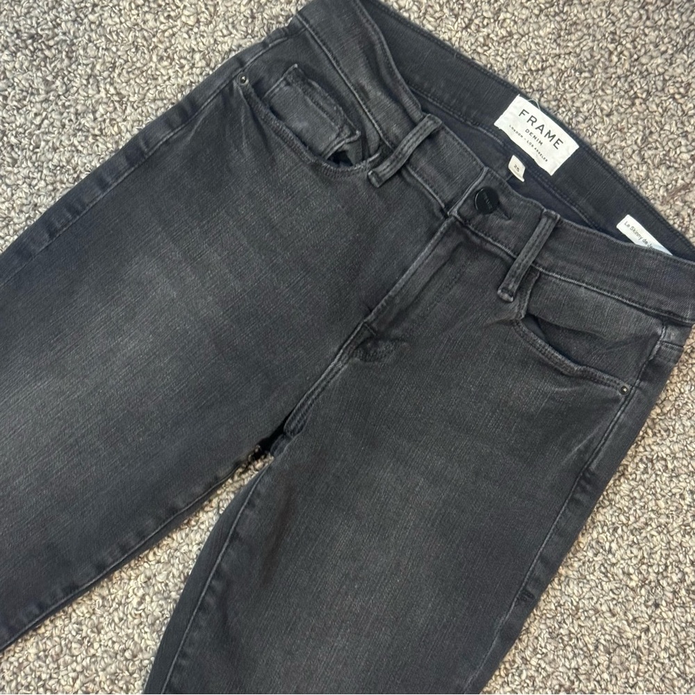 Frame Denim Black Skinny Jeans - Picture 4 of 9